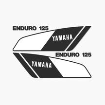 Kit autocollants Yamaha 125 DTMX 1979 2A8 Enduro noir blanc