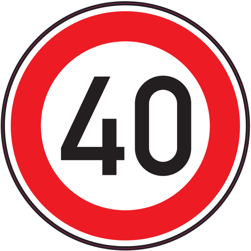 Panneau Interdiction Limite vitesse 40km/h MPA Déco Panneau Interdiction Limite vitesse 40km/h MPA Déco