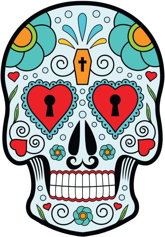Tete De Mort Mexicaine Dessin Couleur Calavera - Tete De Mort Mexicaine 11 - ref.d7449 | MPA Déco