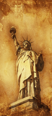 Sticker Porte Statue De La Liberté Vintage - Sticker Porte