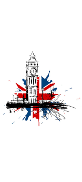 Sticker Porte Royaume-uni Big Ben Drapeau - Sticker Porte