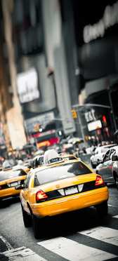Sticker Porte New York Taxis Jaune - Sticker Porte