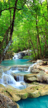 Sticker Porte Cascade En Thailande - Sticker Porte