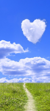 Sticker Porte Chemin Coeur Nuage - Sticker Porte