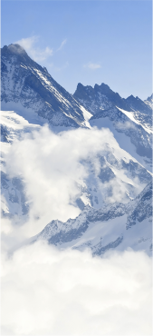 Sticker Porte Montagne Neige 1 - Sticker Porte