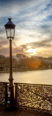 Sticker Porte Paris Coucher De Soleil - Sticker Porte
