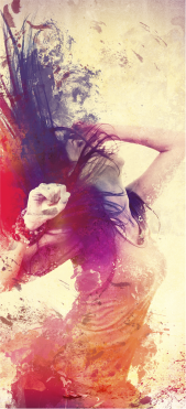 Sticker Porte Danseuse Grunge - Sticker Porte