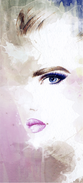 Sticker Porte Peinture Visage Femme 2 - Sticker Porte