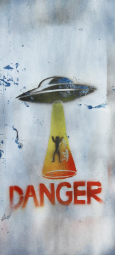 Sticker Porte Vaisseau Extraterrestre Danger - Sticker Porte
