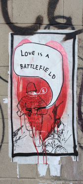 Sticker Porte Graffiti Love Is A Battlefield - Sticker Porte