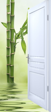 Sticker Porte Effet Ouvert Bambou - Sticker Porte