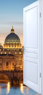 Sticker Porte Effet Ouvert Basilique Saint-pierre Vatican Rome - Sticker Porte
