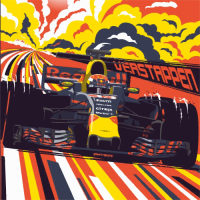 Sticker F1 Max Verstappen Car