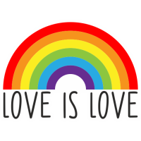 Sticker Arc en Ciel Love is Love