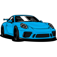 Sticker voiture Porsche 911 bleu