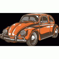 Sticker Volkswagen Beetle Coccinelle orange