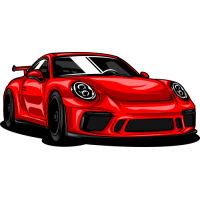 Sticker voiture Porsche 911 rouge