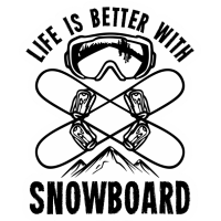 Sticker Déco Life is better with snowboard