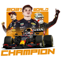 Sticker F1 Max Verstappen Champion du Monde 2021 Orange