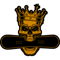 Sticker Déco Snowboard King Skull Gold