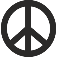 Sticker logo peace and love
