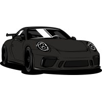 Sticker voiture Porsche 911 noir