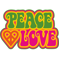 Sticker Peace and Love Groovy 2