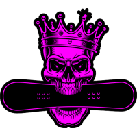 Sticker Déco Snowboard King Skull Rose