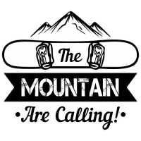 Sticker Déco Snowboard Moutain Calling