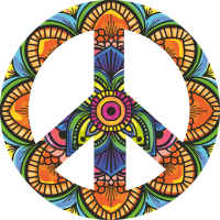 Sticker Peace and Love Mandala