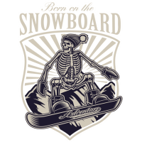 Sticker Déco Snowboard Born on the snowboard