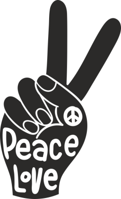 Sticker Peace and Love Doigt - Stickers Hippie / Peace & Love Sticker Peace and Love Doigt - Stickers Hippie / Peace & Love