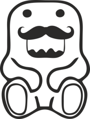 Domo assi moustache - Stickers Racer & Drift Domo assi moustache - Stickers Racer & Drift