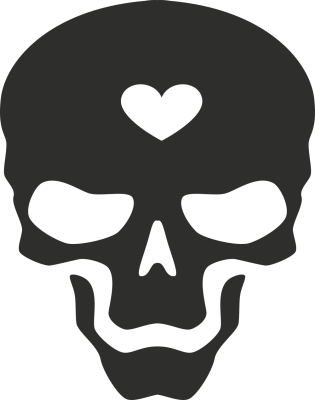 Sticker Skull Heart - Stickers Tetes de Mort