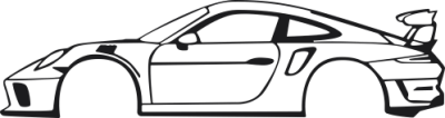 Sticker Silhouette Véhicule Porsche GT3 RS - Sticker Silhouette Véhicule