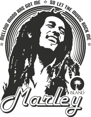 Sticker Bob Marley Mellow Mood - Stickers Célébrités