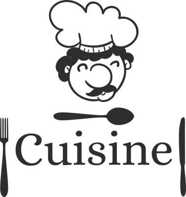 Sticker Cuisine Couverts - Stickers Textes et Citations Cuisine