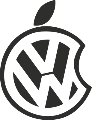 Sticker Apple Vw - Stickers Auto Volkswagen
