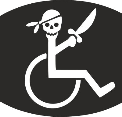 Sticker Handicapé Pirate - Stickers Humours