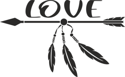 Sticker Plume & Flèches Love - Stickers Plume Sticker Plume & Flèches Love - Stickers Plume