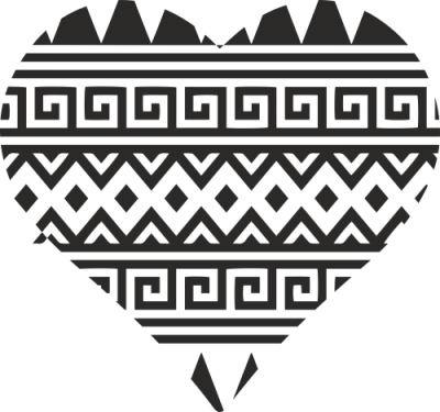 Sticker Coeur Pattern Aztec - Stickers Amour