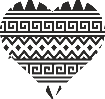 Sticker Coeur Pattern Aztec - Stickers Amour