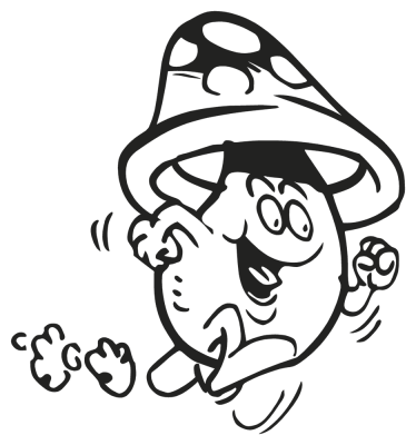 champignon coureur - Stickers Humours champignon coureur - Stickers Humours