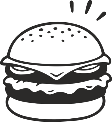 Sticker Burger - Stickers Aliments Déco