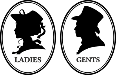 Sticker Toilette vintage Homme Femme - Stickers Signe Homme Femme Toilettes Sticker Toilette vintage Homme Femme - Stickers Signe Homme Femme Toilettes