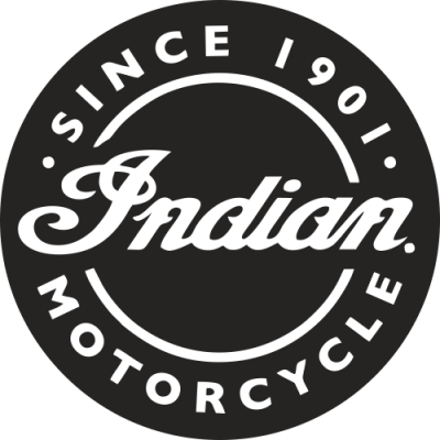 Sticker INDIAN LOGO ROND NOIR - Stickers Moto Indian