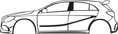 Sticker Silhouette Véhicule Mercedes A45 AMG - Sticker Silhouette Véhicule