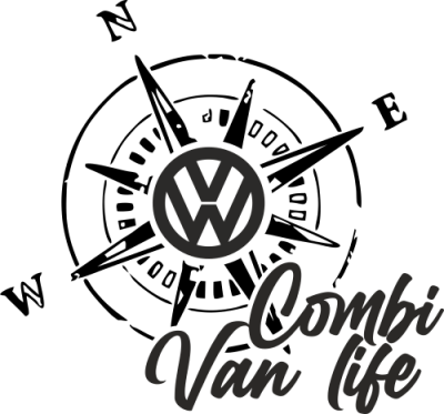 Sticker Boussole Combi VW - Stickers Van Life Deco