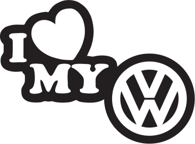 I Love My Volkswagen - Stickers Auto Volkswagen