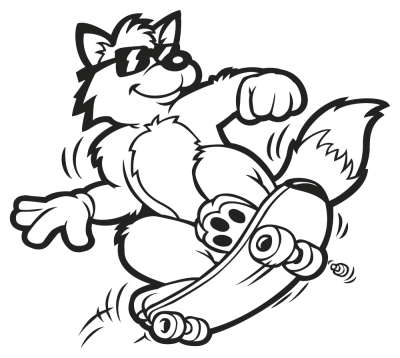 renard skate - Stickers Humours renard skate - Stickers Humours